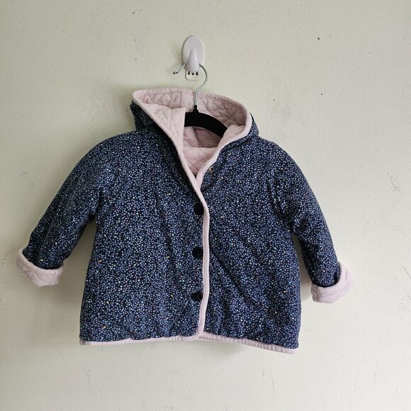 12M Baby Quilted Reversible Jacket – Blue & Pink – Snap Buttons – EUC - Picture 4 of 7